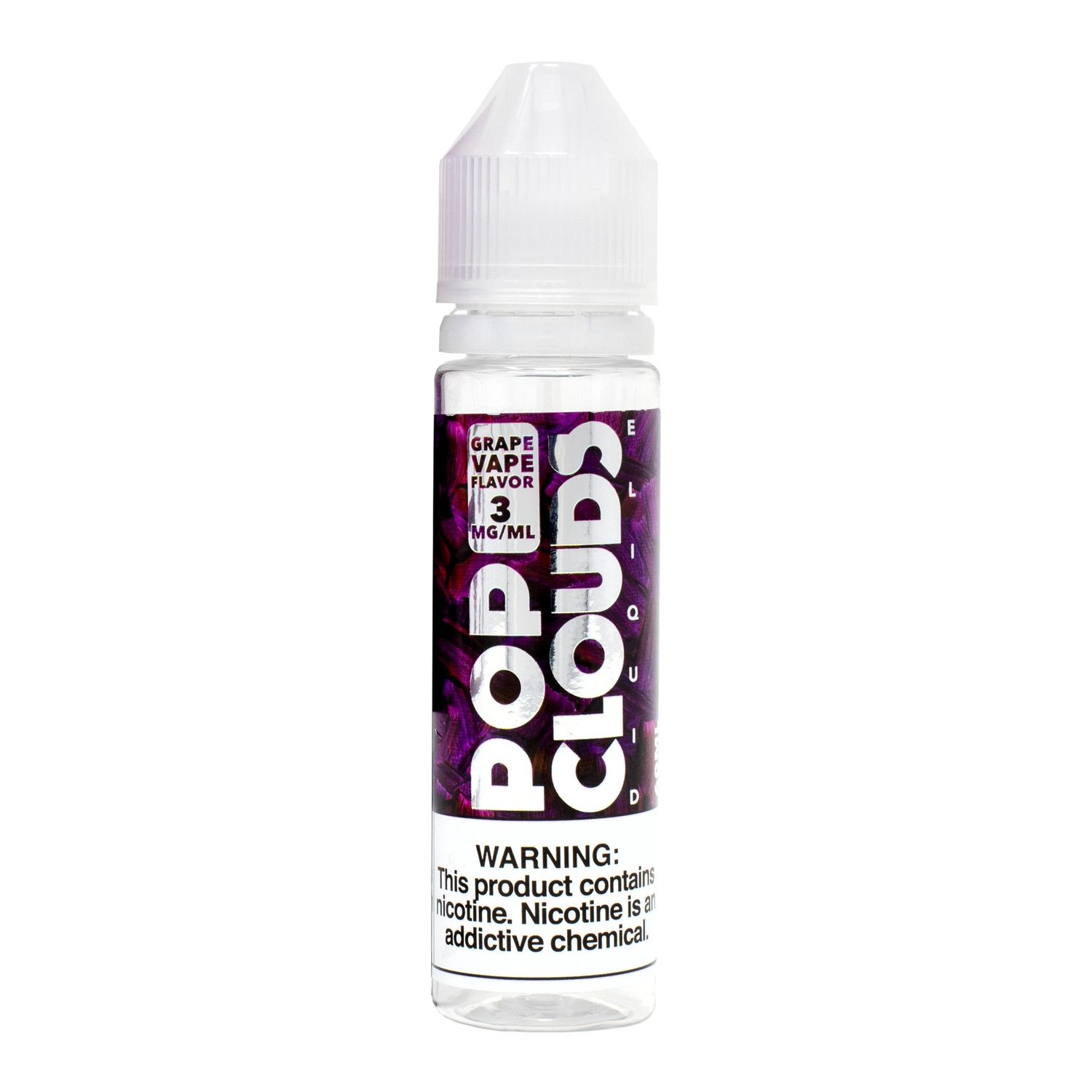 Pop Clouds E-liquid 60ml, Flavor, mg, Size: Grape, 3mg, 60ml