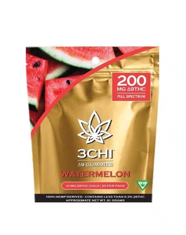 3CHI Delta 9 Gummies 200mg, Flavor, Size: Watermelon, 20ct