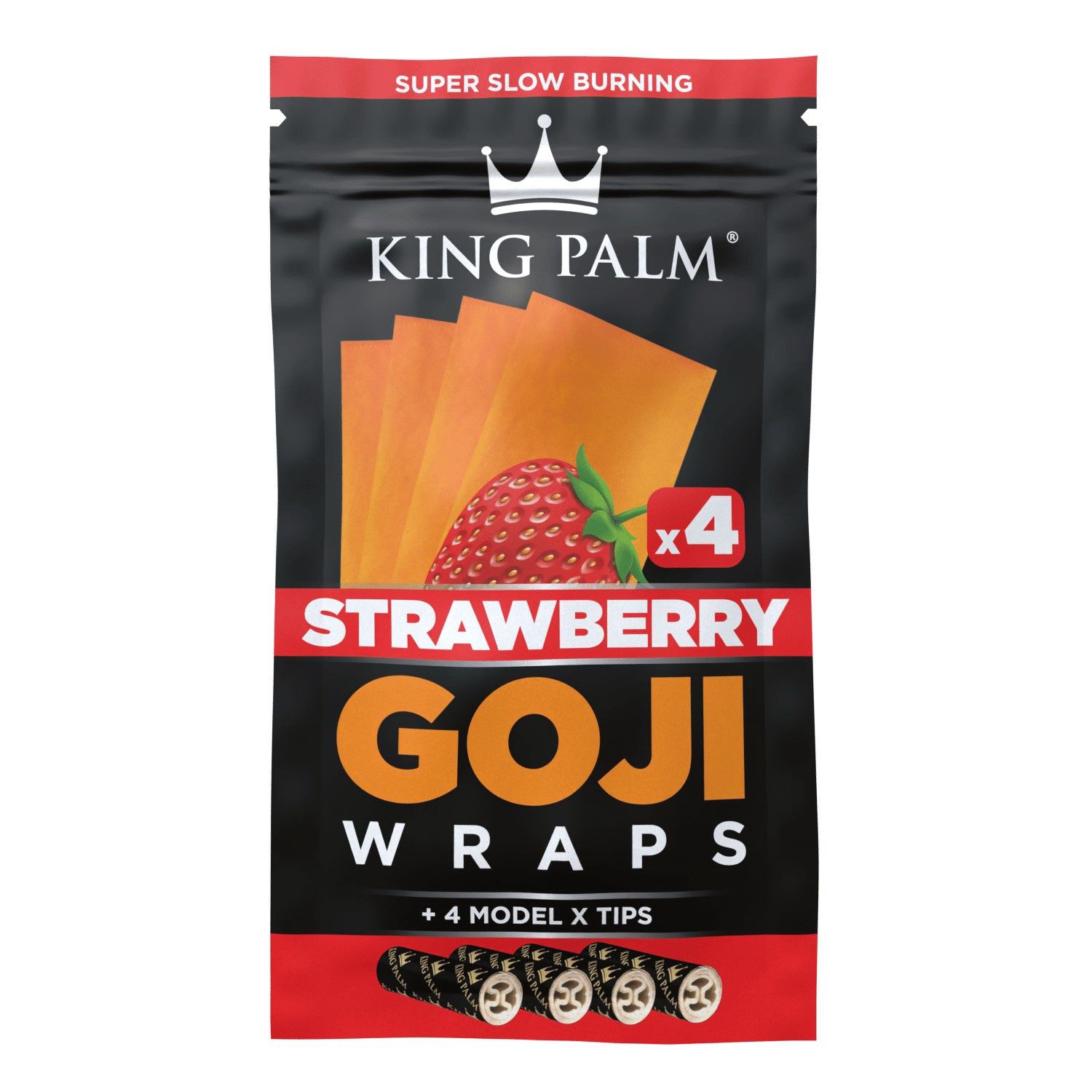 King Palm Exotic Goji Wraps 4ct, Flavor: Strawberry