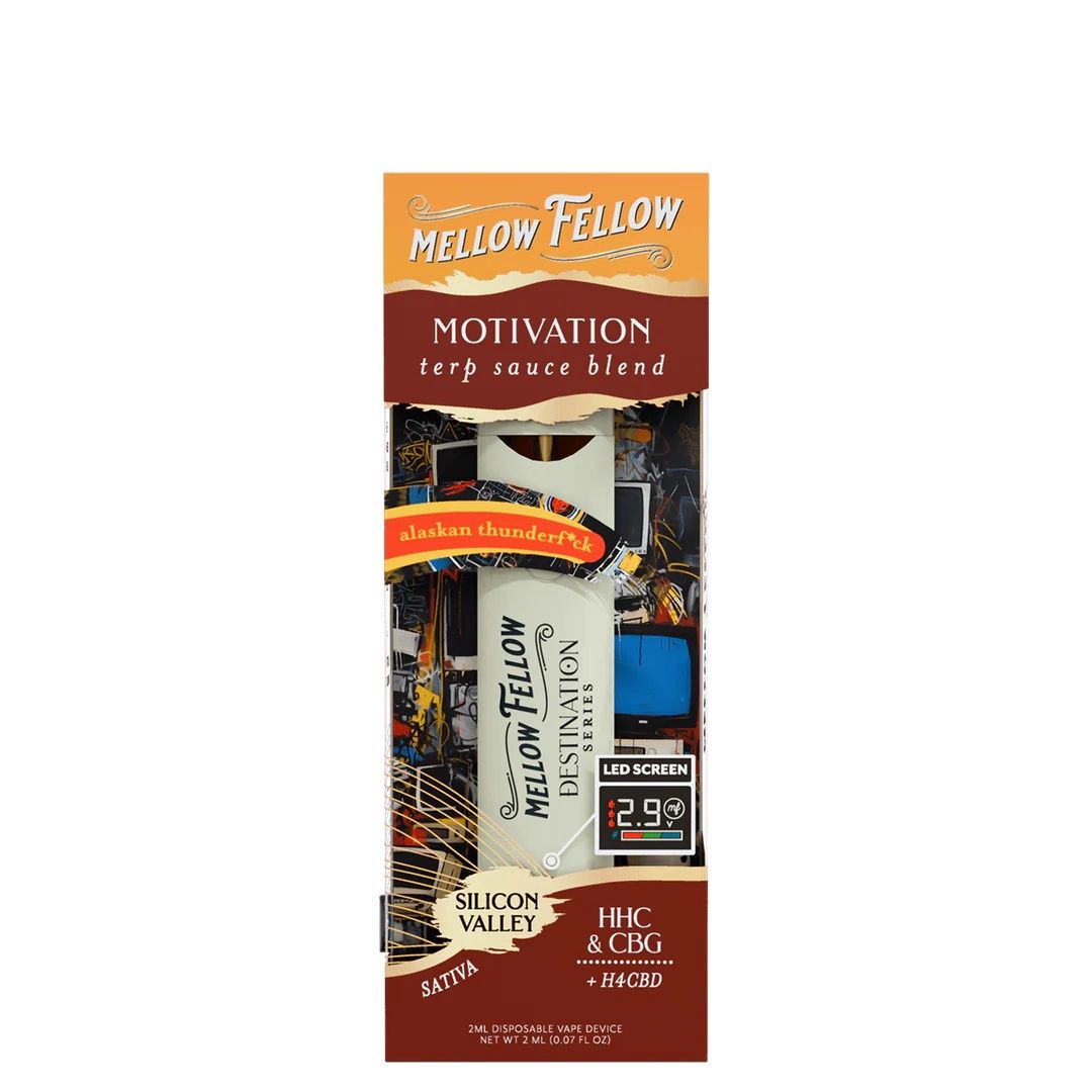 Mellow Fellow - 2ML HHC CBG - Disposable - Motivation Blend, Flavor: Silicon Valley - Alaskan Thunderf*ck
