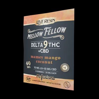Mellow Fellow - Live Resin - M-Fusion Edibles  40mg 2pk D9 + CBD