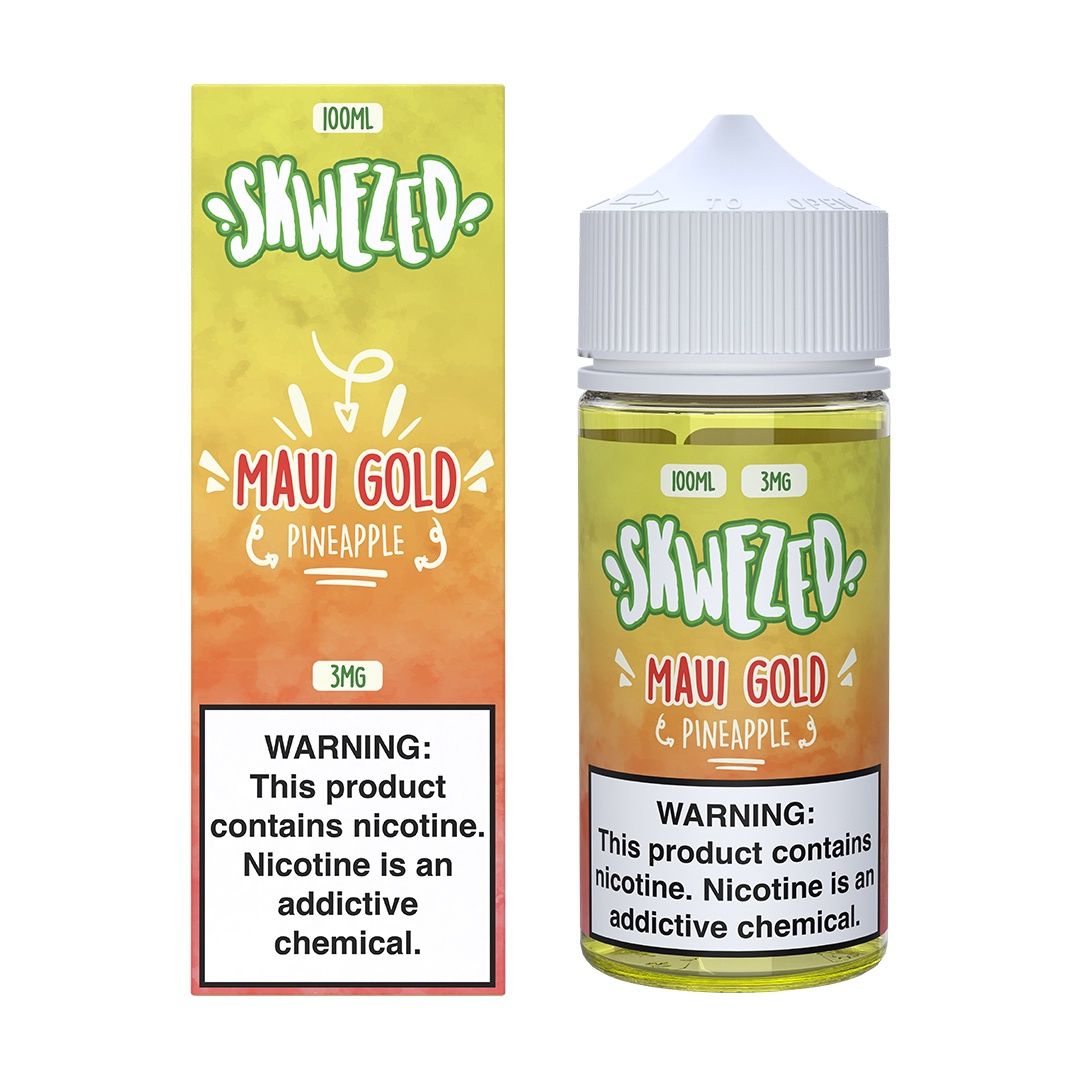 Skwezed E-liquid 100ml, Flavor, mg, Size: Maui Gold (pineapple) 100ML 3mg