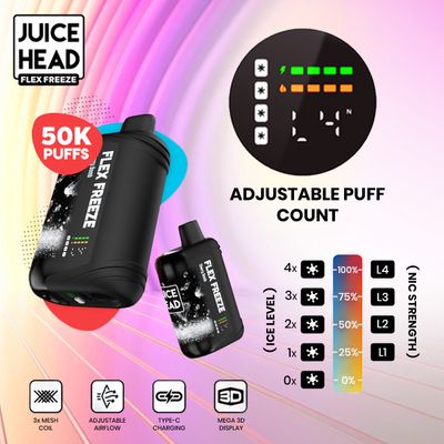 Juice Head Flex Freeze 50K Puff Disposable ICE-NIC 5%