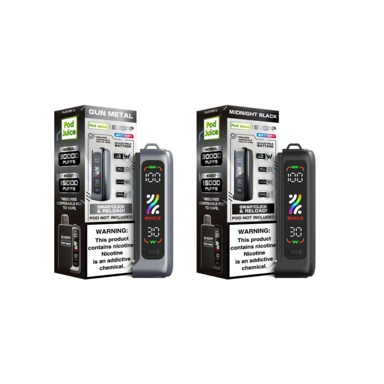 Oxbar x Pod Juice Svopp Battery, Color: gunmetal