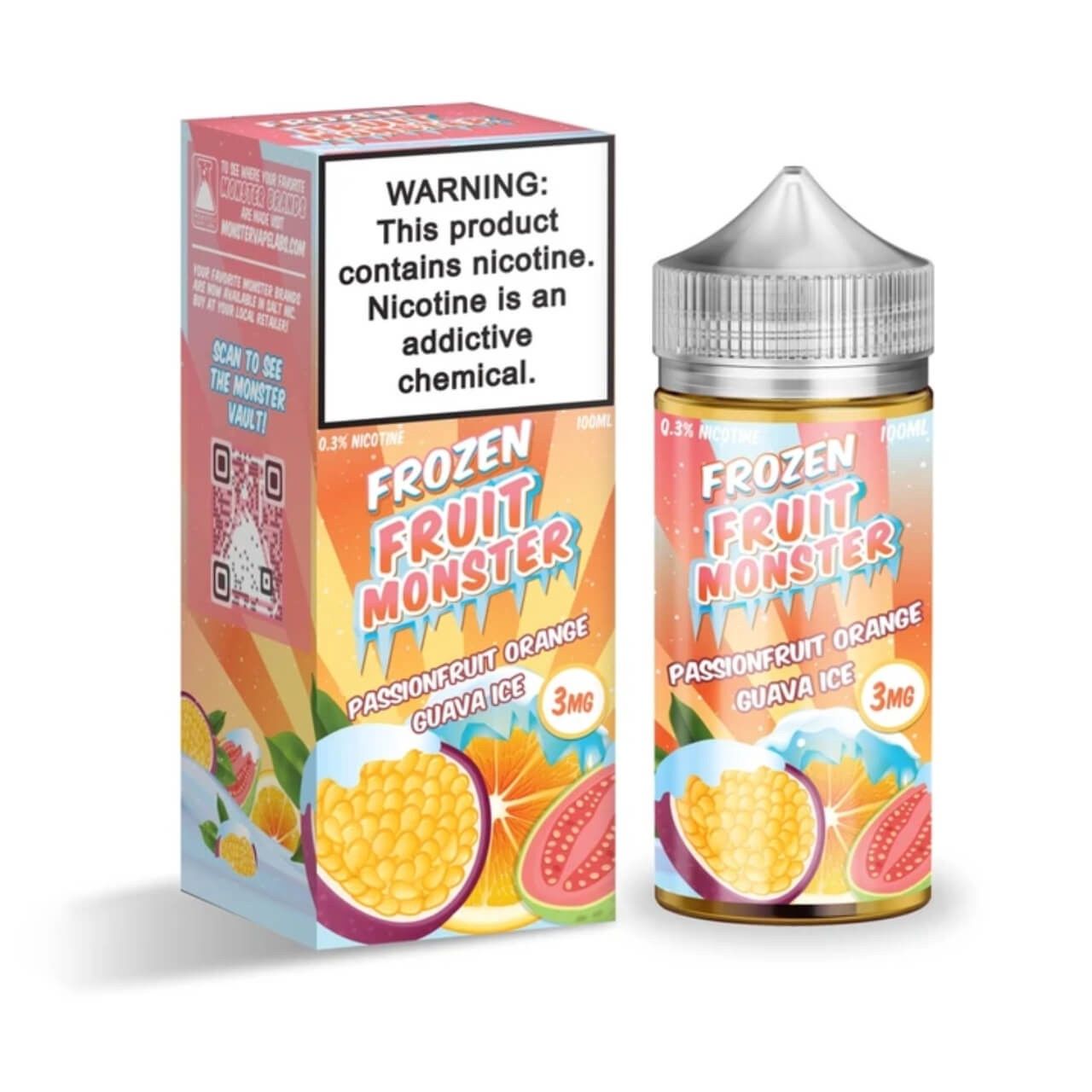 Monster E-Liquid 100ml, Flavor, Size, mg: Passionfruit Orange Guava Ice, 100ml, 6mg