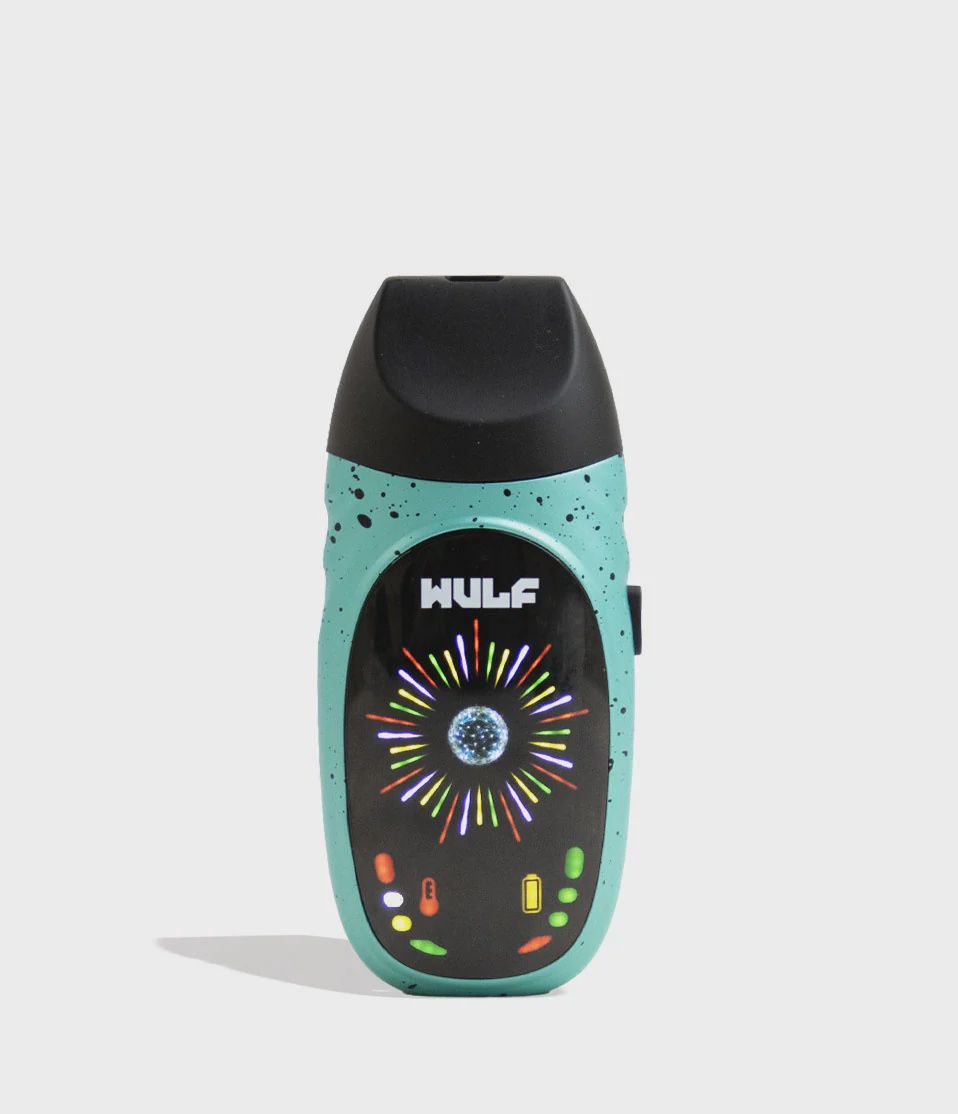 Wulf Faze Dry Herb Vaporizer, Color: Teal with Splatter