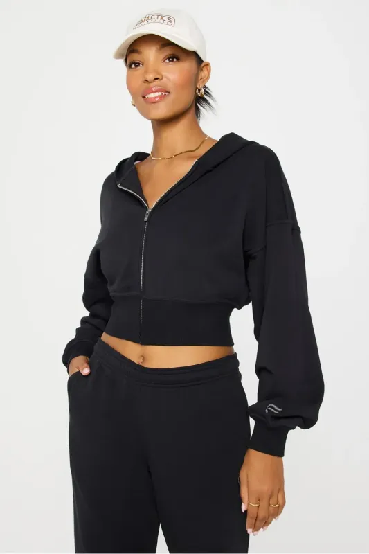 Year Round Terry Cropped Full-Zip Hoodie