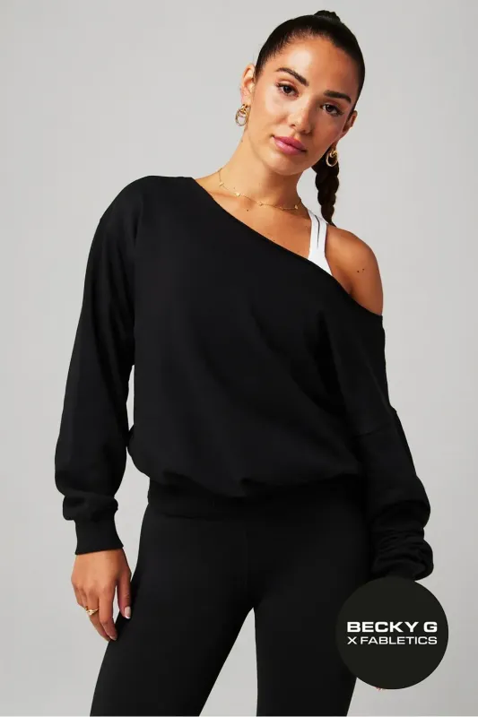 Year Round Terry Off Shoulder Sweatshirt