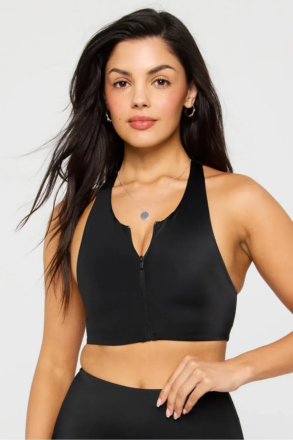 Zip-Front Swim Top