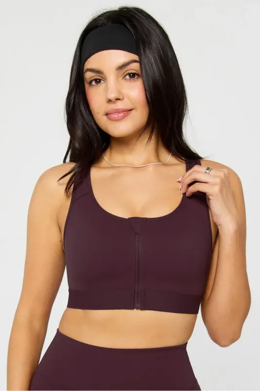 Front Zip High Impact Sports Bra
