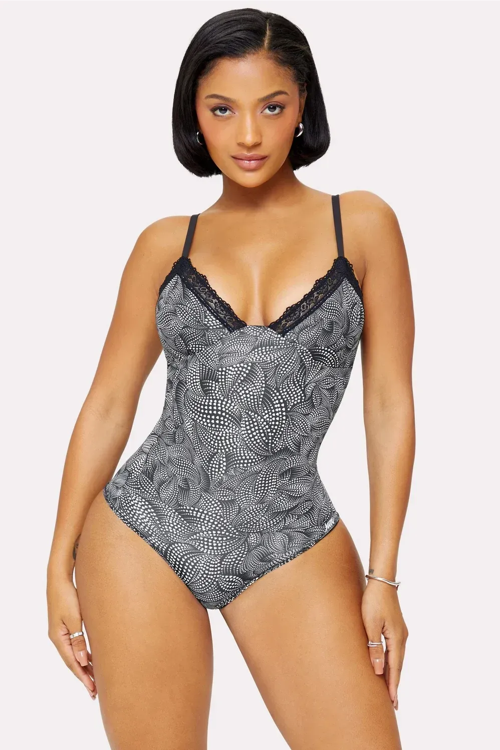 Smoothed Reality Lace Brief Bodysuit