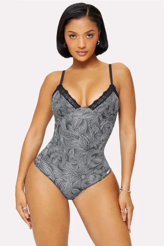 Smoothed Reality Lace Brief Bodysuit