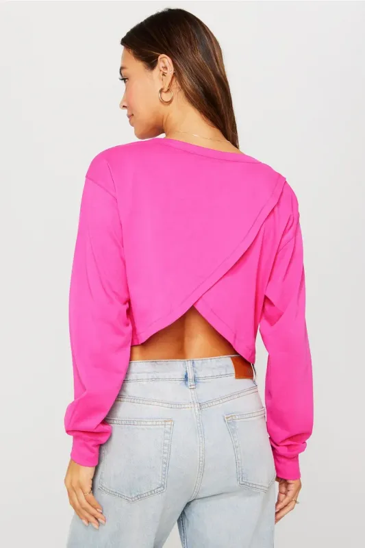 100% Cotton Cropped Boxy Long-Sleeve