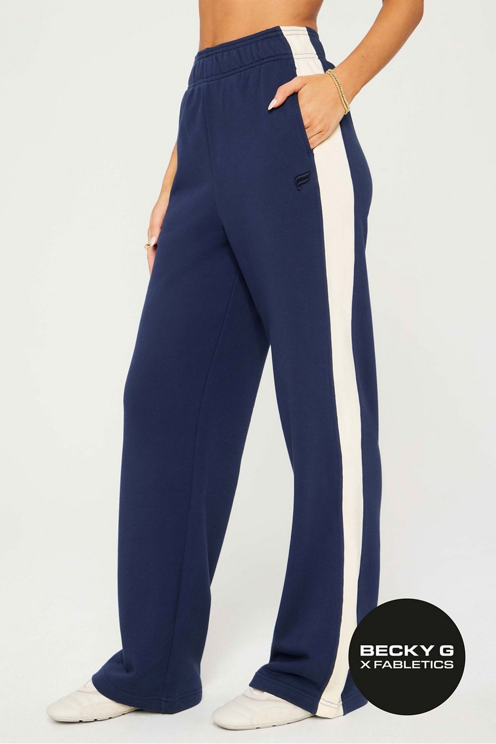 Year Round Terry Stripe Wide Leg Pant