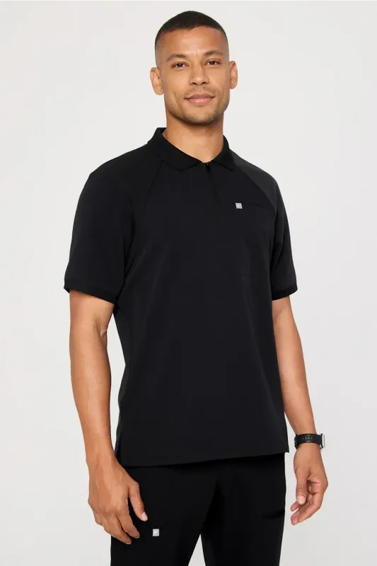 All-Day Scrub Zip Polo