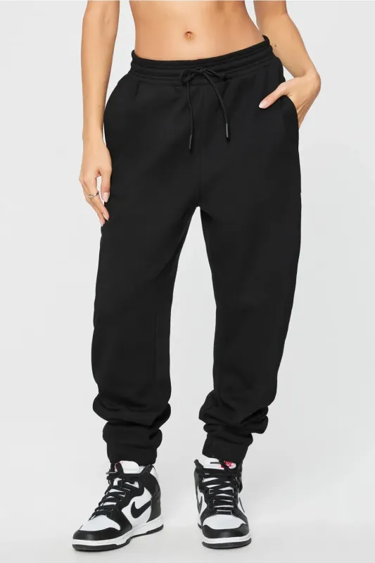 Cozy Fleece Mesh-Paneled Jogger