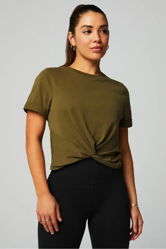 100% Cotton Front-Twist Tee