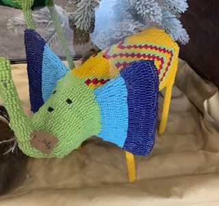 EA Hand Beaded Small Yellow Elephant