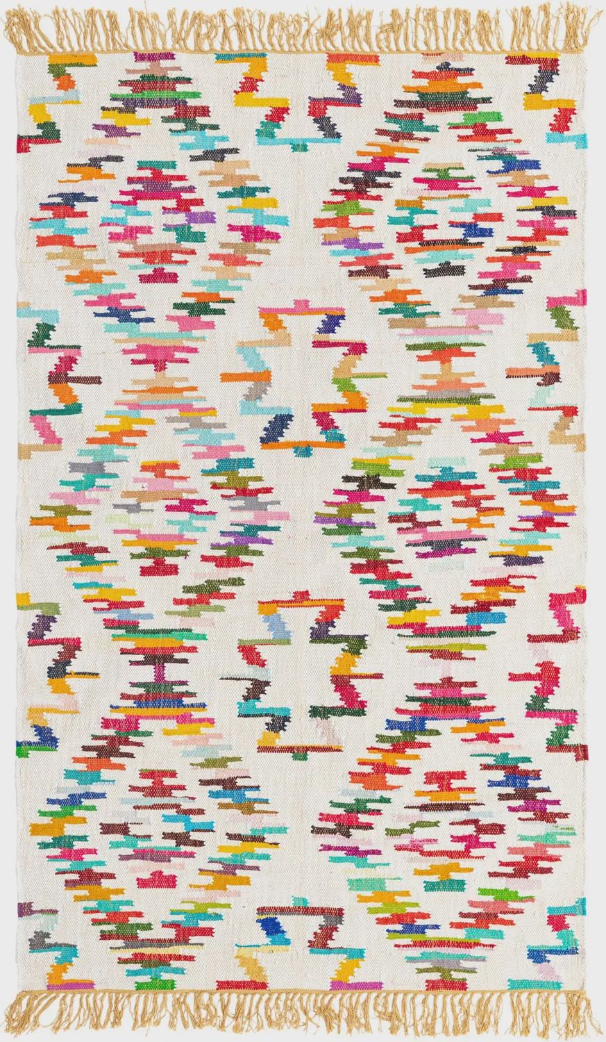 Multi 5x8 Chindi Trellis Rug