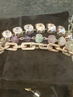 FK Triple Strand Azur II Mix Silver Ox Honfleur Austrian Crystal