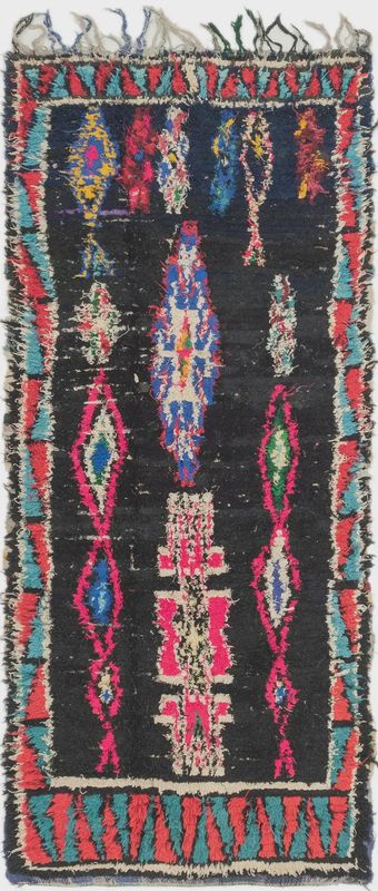 UL Black 3'9x8'9 Moroccan Runner Rug