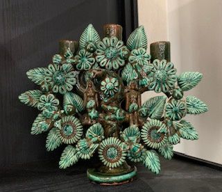 EA Tree of Life Candelabra Green
