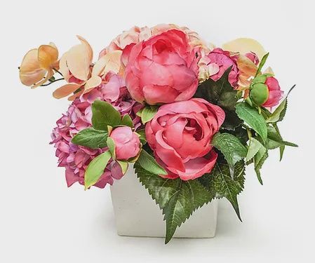 Ivy Guild Coral Fuchsia Florals 6" Cube