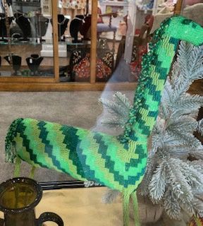 EA Hand Beaded Green Giraffe