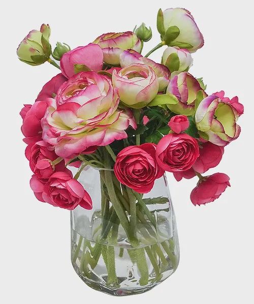 Ivy Guild Small Denali Vase Pink Ranunculus