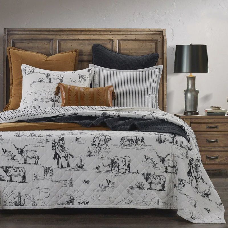 Ranch Life Western Quilt King 3PC Black