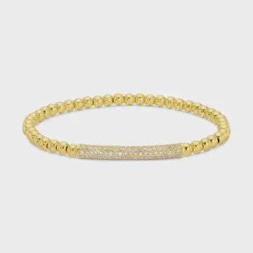 Curved Pave Bar Stretch Bracelet