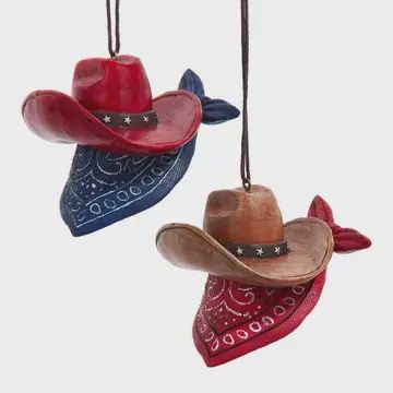 Cowboy Hat + Bandana Ornament 3.5"
