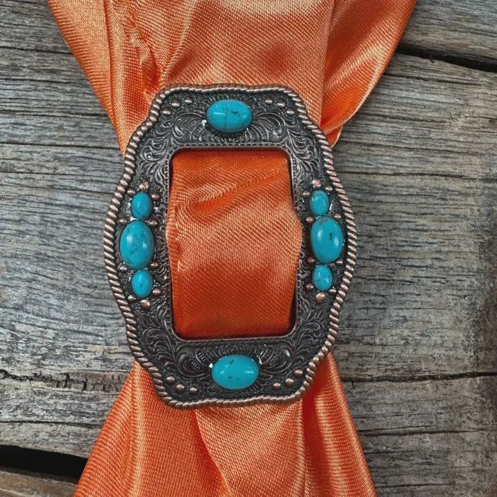Slide Copper with Turquoise Western Wild Rag Slide
