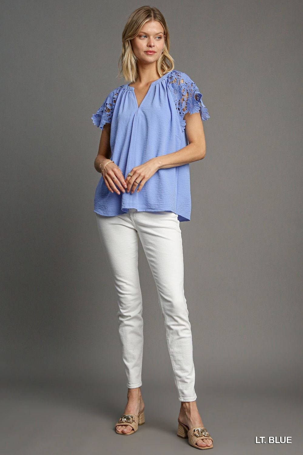 Floral Lace Sleeve Top