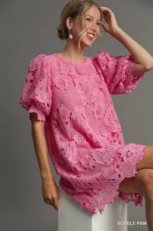 Floral Lace Mini Dress