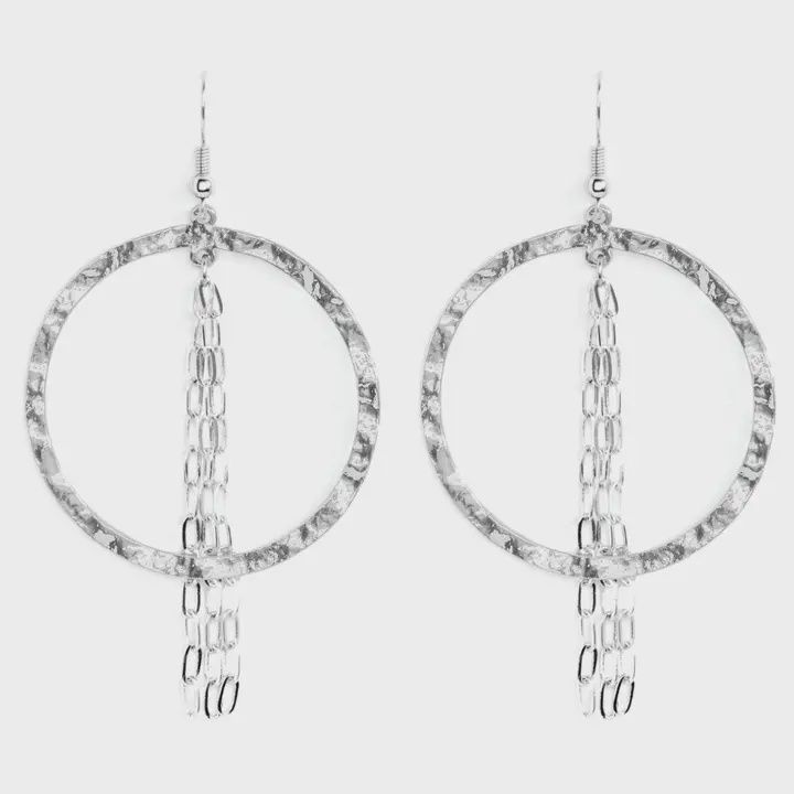 Gilded Earring with Link Chain Accent