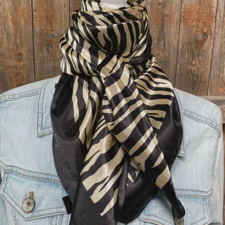 Tan Zebra Wild Rag/Scarf WR3375 35X35"