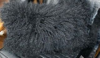 EA Tibetan Lamb Lumbar Pillow Black