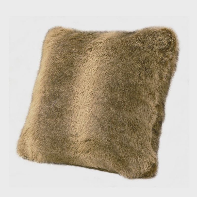 Faux Wolf Fur Oversized Throw Pillow 22x22
