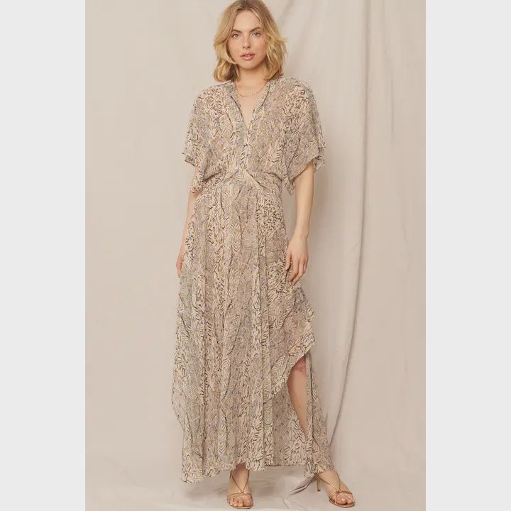 Printed Gauze Maxi Dress