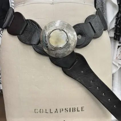Handmade 100% Leather Belt with Silver Buckle Black
