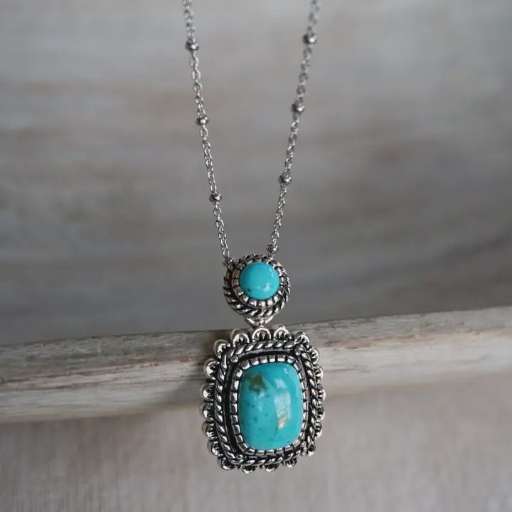 Rayna Turquoise Necklace 16-18 Sterling