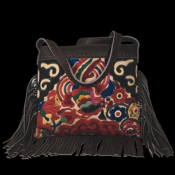 Pranee Brooklyn fringed 3 sides Halsey Brown