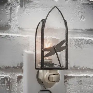 Dragonfly Filigree Clear Stained Glass Night Light