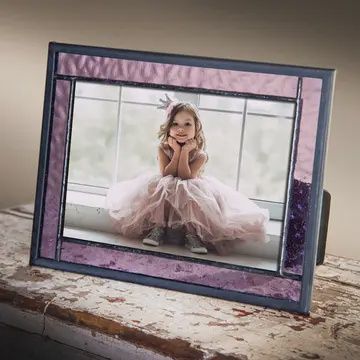Purple Stained Glass Picture Frame