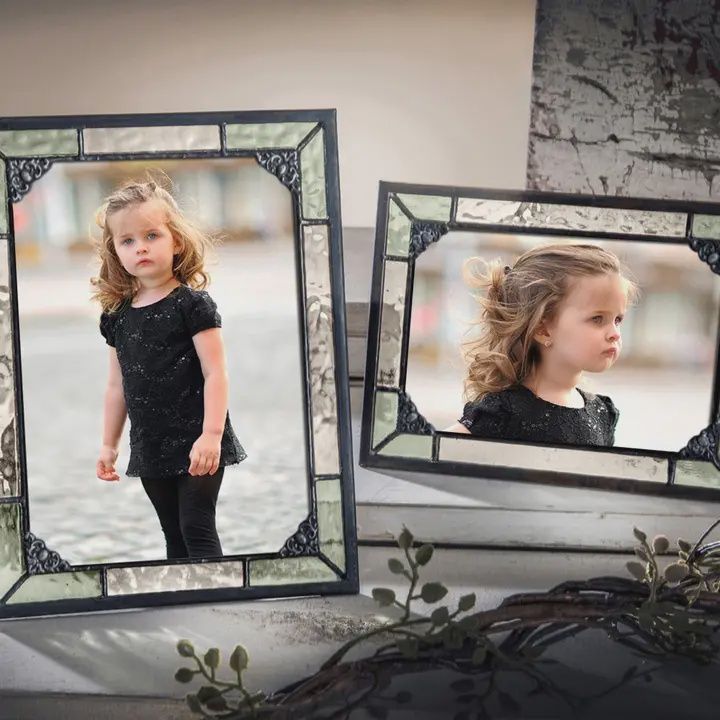 Picture Frames - Vintage Green Glass 4x6 &amp; 5x7