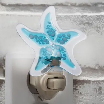 Starfish Night Light Blue Fused Glass Home Decor