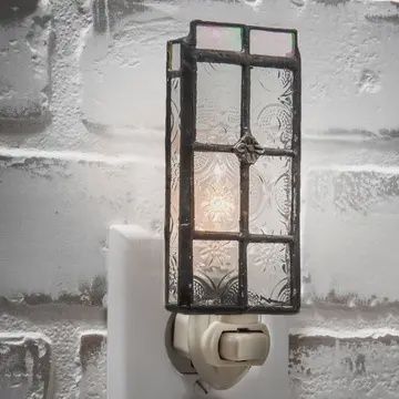 Vintage Window Clear Stained Glass Night Light
