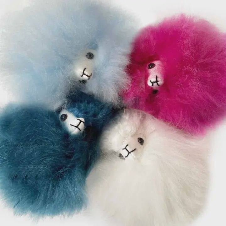 Alpaca Teal Keychain
