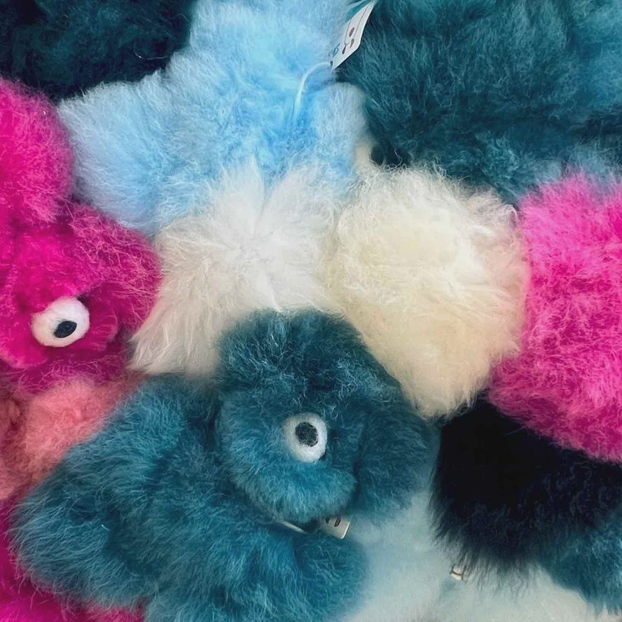 Alpaca  Fur Bear Keychain